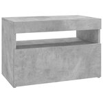 vidaXL Meuble TV avec lumières LED gris béton 60x35x40 cm