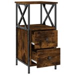vidaXL Tables de chevet 2 Pièces chêne fumé 34x35 5x70 cm bois ingénierie
