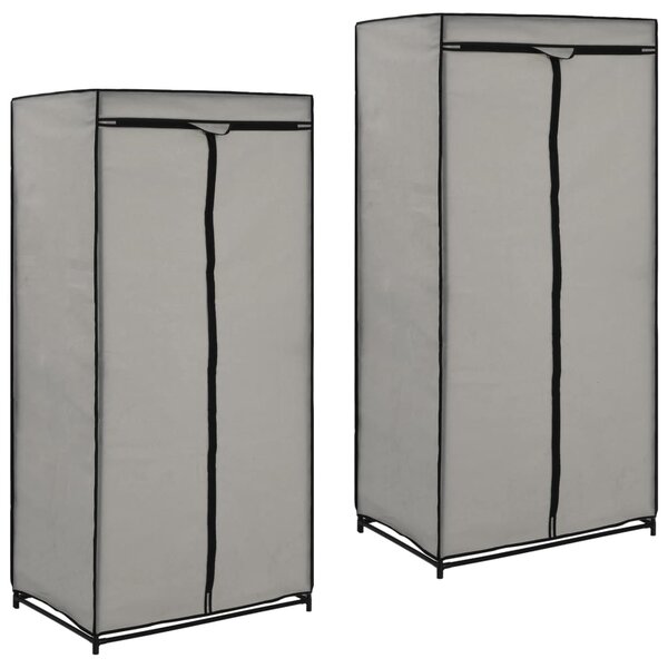 vidaXL 2 Pièces Garde-robes Gris 75x50x160 cm