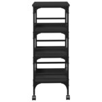 vidaXL Chariot de cuisine noir 45x35x89 5 cm bois d'ingénierie