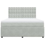 vidaXL Sommier à lattes de lit et matelas Gris clair 180x200cm Velours