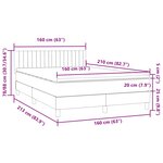 vidaXL Sommier à lattes de lit et matelas et LED gris foncé 160x210cm velours