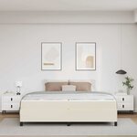 vidaXL Cadre de lit avec matelas Crème 200 x 200 cm tissu