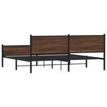 vidaXL Cadre de lit en métal sans matelas chêne marron 200x200 cm
