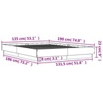 vidaXL Cadre de lit avec LED sans matelas sonoma gris 135x190 cm