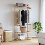 vidaXL Porte-vêtement avec étagères 80x40x175 cm bambou