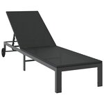 vidaXL Transat 1-personne Noir 206 x 62.5 x 74 cm polyrotin