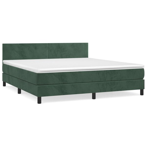 vidaXL Sommier à lattes de lit et matelas Vert foncé 160x200cm Velours