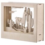 Kit bois cadre à motif 3D Lama  FSC 100  nature  24x20x6 9cm  10 pces  boîte 1kit