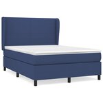 vidaXL Sommier à lattes de lit avec matelas Bleu 140x190 cm Tissu