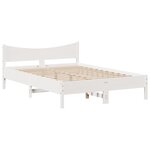 vidaXL Cadre de lit sans matelas blanc 140x190 cm bois de pin massif