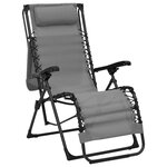 vidaXL Chaise pliable de terrasse Textilène Gris