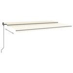 vidaXL Auvent manuel rétractable avec LED 6x3 m Crème