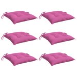 vidaXL Coussins de chaise lot de 6 rose 40x40x7 cm tissu