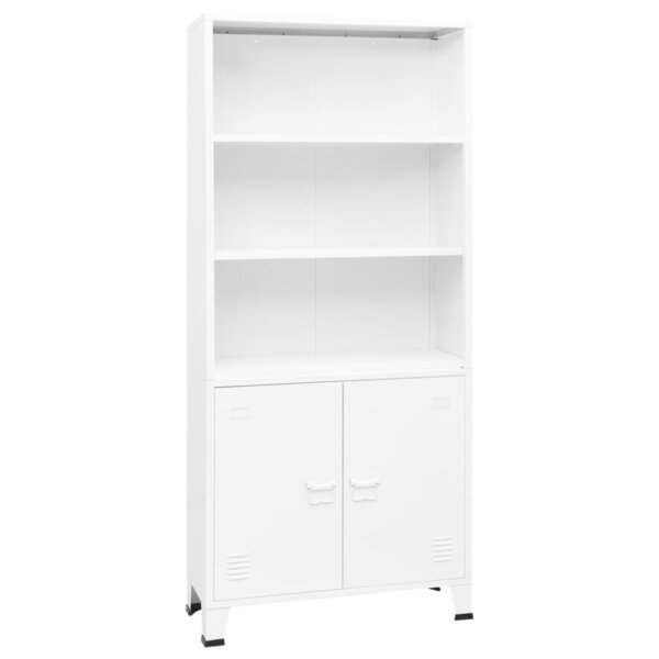 vidaXL Bibliothèque industrielle Blanc 80x32x180 cm Acier