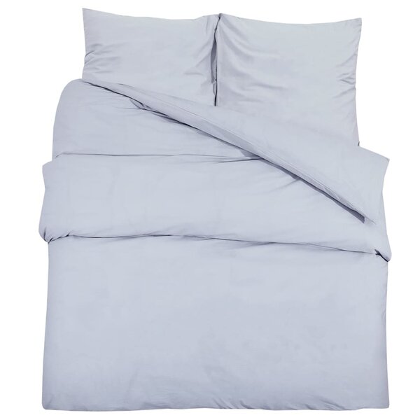vidaXL Ensemble de housse de couette Gris 140x200 cm Microfibre légère