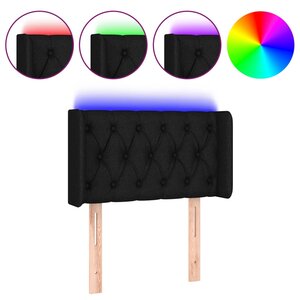 vidaXL Tête de lit à LED Noir 83x16x78/88 cm Tissu