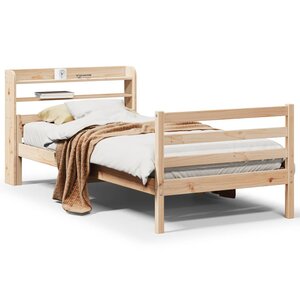 vidaXL Cadre de lit avec tête de lit sans matelas 90x200 cm