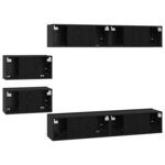 vidaXL Ensemble meuble TV 6 Pièces Chêne noir 80 x 30 x 30.5 cm Petite