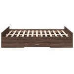 vidaXL Cadre de lit avec tiroirs sans matelas chêne marron 120x190 cm