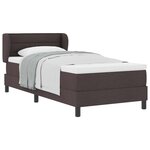 vidaXL Lit à ressorts avec matelas Marron foncé 90 x 200 cm tissu