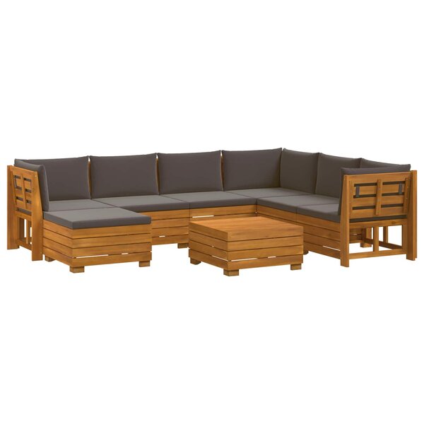 vidaXL Ensemble de canapés d'extérieur avec coussin 8 Pièce Marron
