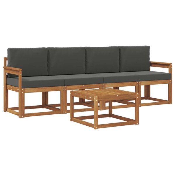 vidaXL Ensemble de canapés d'extérieur 5 pc Naturel et Anthracite