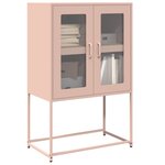 vidaXL Buffet haut rose 68x39x107 cm acier