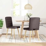 vidaXL Chaises à manger lot de 2 marron foncé tissu