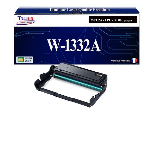 T3AZUR -Kit Tambour compatible avec HP W1332A (332A) pour HP Laser 408dn  Laser MFP 432fdn