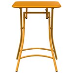 Table de jardin pliable vidaXL Jaune moutarde 55x55x73 cm Acier
