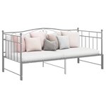 vidaXL Cadre de canapé-lit extensible sans matelas gris métal 90x200cm