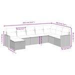 vidaXL Salon de jardin avec coussins 8Pièces mélange beige résine tressée