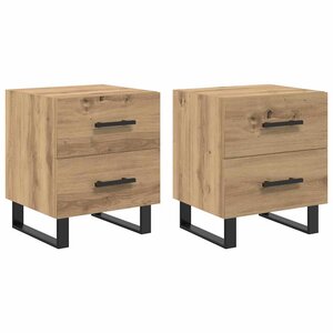 vidaXL Cabinet de chevet 2 Pièces Chêne artisanal 40 x 35 x 47 5 cm