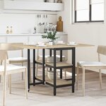 vidaXL Table à dîner 122 x 80 x 76 5 cm Bois d'ingénierie Chêne Sonoma