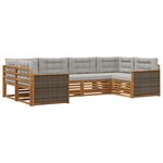 vidaXL Ensemble de canapés d'extérieur 6 pc Naturel et gris clair