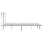 vidaXL Cadre de lit métal sans matelas et tête de lit blanc 160x200 cm