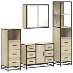 vidaXL Ensemble de meubles de salle de bain 4 Pièces chêne sonoma