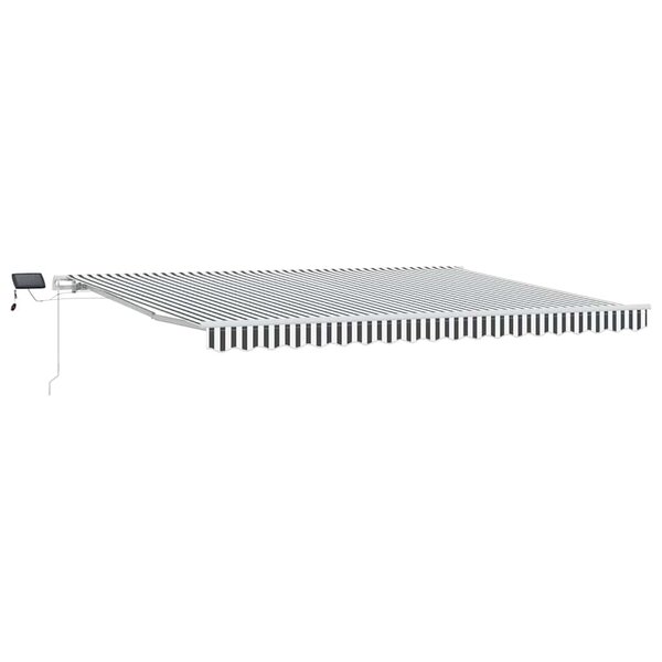 vidaXL Auvent manuel rétractable avec LED anthracite blanc 450x300 cm
