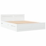 vidaXL Cadre de lit 2 Pièces Blanc 150 x 200 cm Bois d'ingénierie