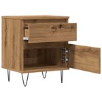 vidaXL Table de chevet chêne artisanal 40x35x50 cm bois d’ingénierie