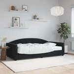 vidaXL Lit de jour avec matelas noir 100x200 cm velours