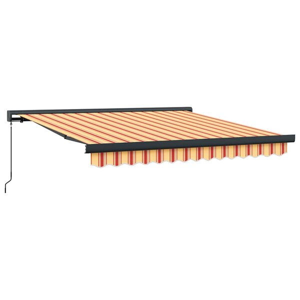 vidaXL Auvent rétractable jaune et blanc 3x2 5 m tissu et aluminium