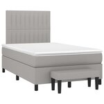 vidaXL Sommier à lattes de lit avec matelas Gris clair 120x200cm Tissu