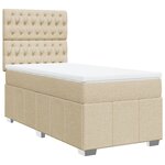 vidaXL Sommier à lattes de lit et matelas Crème 90x190 cm Tissu