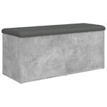 vidaXL Banc de rangement gris béton 102x42x45 cm bois d'ingénierie
