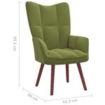 vidaXL Chaise de relaxation Vert clair Velours