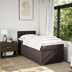 vidaXL Sommier à lattes de lit avec matelas Marron foncé 100x200 cm