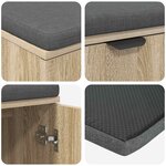 vidaXL Banc d'entrée avec coussin Chêne Sonoma 80 x 46 x 46 cm