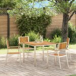vidaXL Chaises de jardin empilables 4 Pièces en bois d'acacia et acier inoxydable
